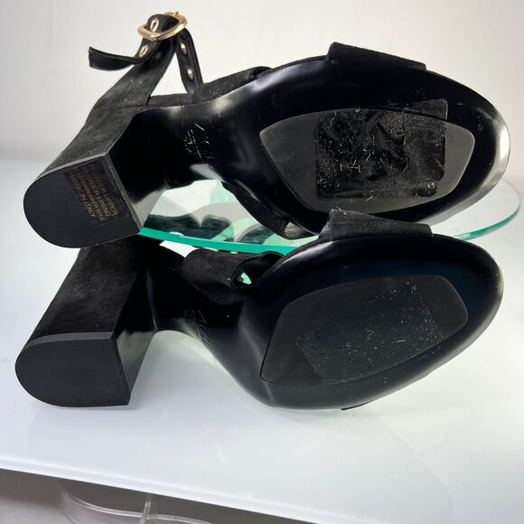 AGL Attilio Giusti Leombruni block heel size 39.5 US 9.5 Black suede leather - Picture 8 of 9